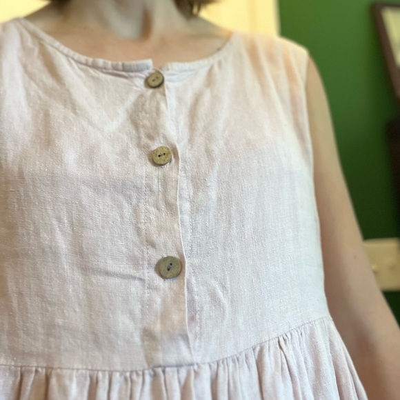 Linen Sea Handmade Sleeveless Linen Dress, Wide Fit Medium - Picture 6 of 13